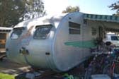 Photo of Wonderfully Retro Rear End of a 1951 Spartanette Tandem Trailer
